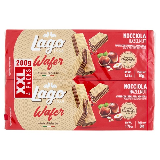 [000002780] Gastone Lago Wafer alla Nocciola Multipack Pz.4 X Gr.50