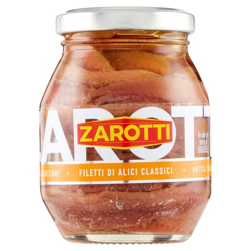 [000002897] Zarotti Filetti di Alici Classici in Olio di Semi di Girasole Gr.140