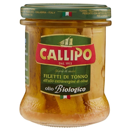 [000002920] Callipo Filetti di Tonno all'Olio Extravergine di Oliva Biologico Gr.170