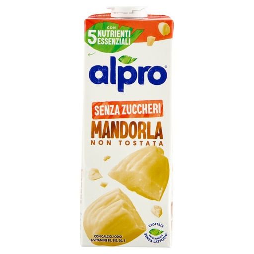 [000002996] Alpro Bevanda alla Mandorla non Tostata 100% Vegetale con Vitamine Senza Zucchero Lt.1