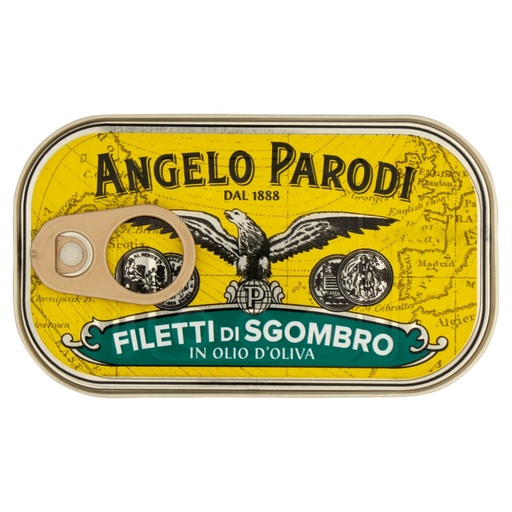 [000003045] Angelo Parodi Filetti di Sgombro in Olio di Oliva Gr.125