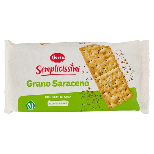 [000003188] Doria Crackers Semplicissimi Grano Saraceno e Semi di Chia Gr.245