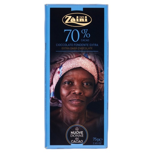 [000003369] Zàini Tavoletta Cioccolato Fondente Extra 70% Cacao Gr.75