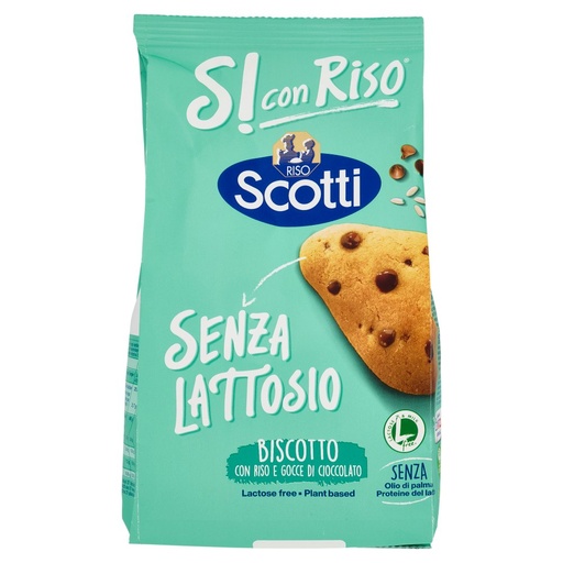 [000003399] Riso Scotti Biscotti con Riso e Gocce di Cioccolato senza Lattosio Gr.350