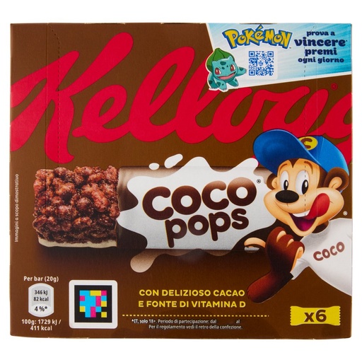 [000003555] Kellogg’s Coco Pops Barrette Pz.6 Gr.20