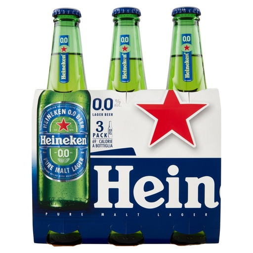 [000003678] Heineken 0.0 Birra Cl.33X3 Vol.0°