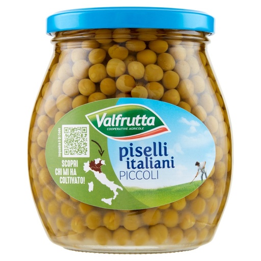 [000003746] Valfrutta Piselli Italiani Piccoli in Vetro Gr.560