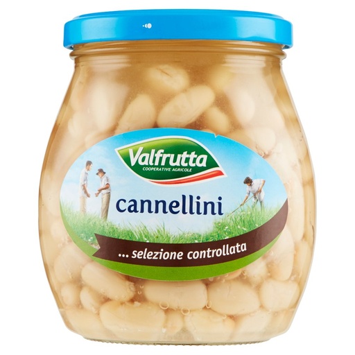 [000003747] Valfrutta Fagioli Cannellini in Vetro Gr.570