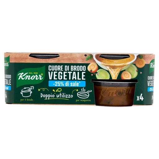 [000003767] Knorr Cuore Brodo Vegetale Basso Sale Gr.112 Pz.4