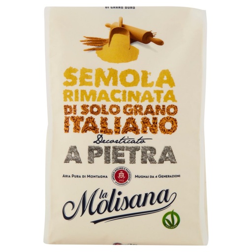 [000003906] La Molisana Semola Rimacinata di Grano Duro Decorticato a Pietra Kg.1