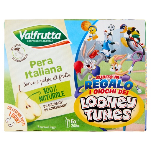 [000003935] Valfrutta Succo e Polpa di Pera Italiana Pz.6 X Ml.200