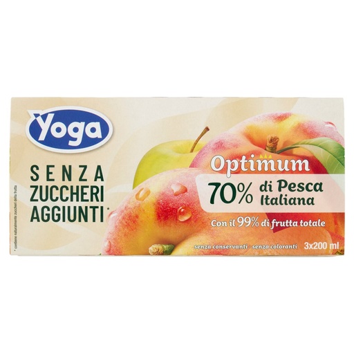[000004111] Yoga Optimum Pesca senza  Zuccheri Ml.200X3