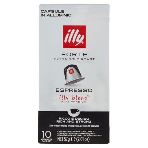 [000004303] Illy Capsule Compatibili Nespresso Espresso Forte Gr.57 Pz.10