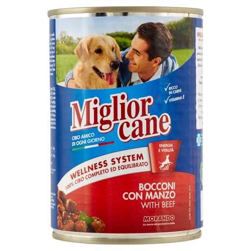 [000004402] Miglior Cane Bocconi con Manzo Gr.405
