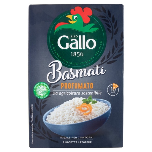[000004468] Riso Gallo Riso Basmati Profumato da Agricoltura Sostenibile Gr.500