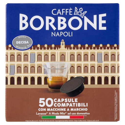 [000004668] Caffè Borbone Miscela Decisa Capsule Compatibili Lavazza A modo Mio 50 x Gr.7,2