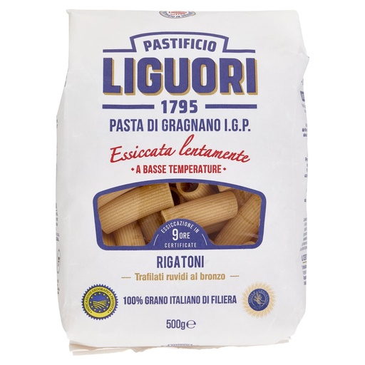 [000004689] Pastificio Liguori Pasta di Gragnano I.G.P. Rigatoni Gr.500