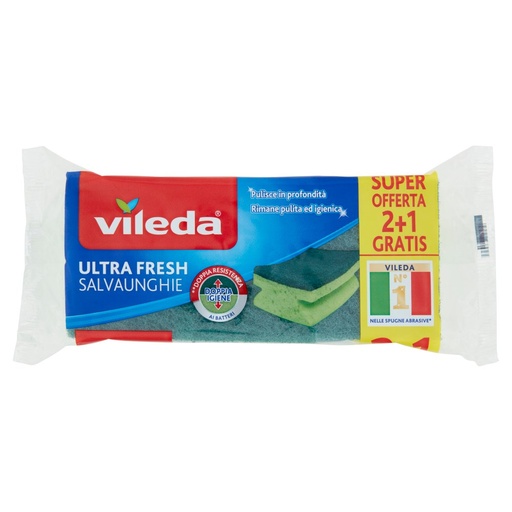 [000004748] Vileda Spugna Ultra Fresh Salva Unghie X2+1