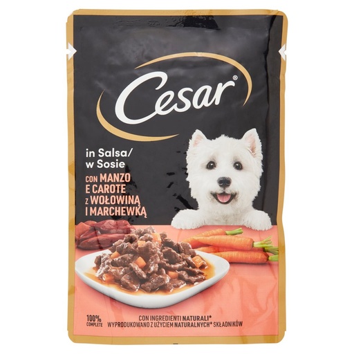 [000004903] Cesar per Cane Delizie Del Giorno con Manzo e Carote in Salsa Gr.100