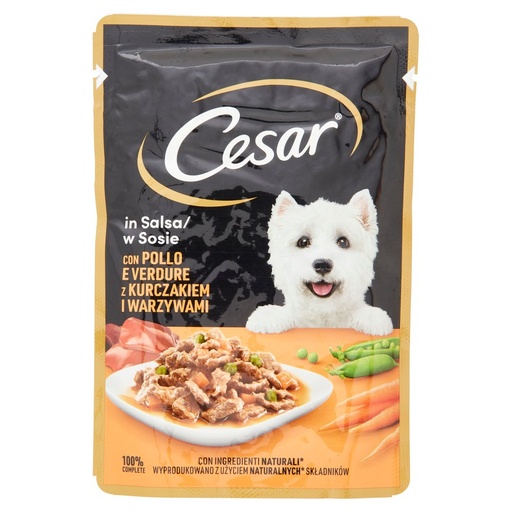 [000004904] Cesar per Cane Delizie Del Giorno con Pollo e Verdure in Salsa Gr.100