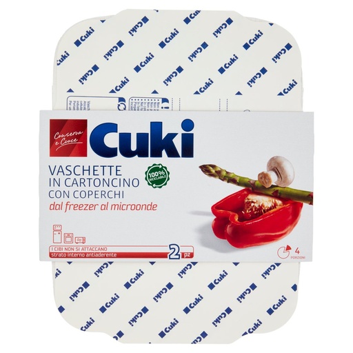 [000005064] Cuki Contenitore in Cartone con 4 Porzioni Pz.2