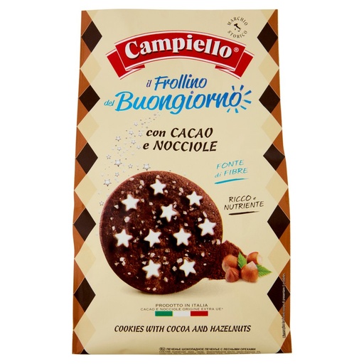 [000005107] Campiello Le Dolcezze Dell'Aurora Frollini con Cacao e Nocciole Gr.350