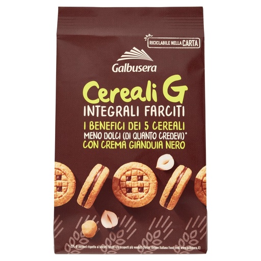 [000005151] Galbusera Cereali Integrali Farciti con Crema di Nocciola Gr.250