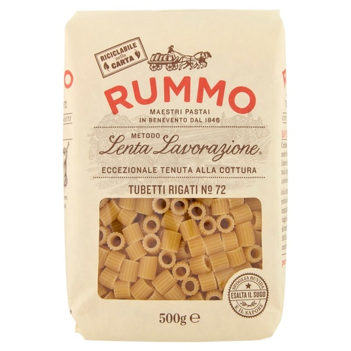 [000005275] Rummo Tubetti Rigati N°72 Gr.500