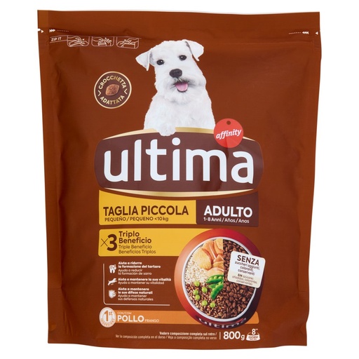[000005362] Ultima Dog Mini Adult Crocchette con Pollo Gr.800