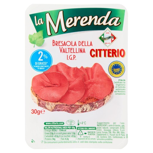 [000005563] Citterio La Merenda Bresaola della Valtellina I.G.P. Gr.30