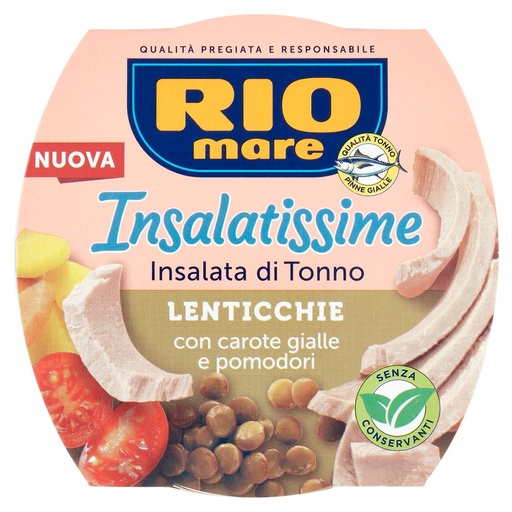[000006784] Rio Mare Insalatissime Tonno Lenticchie con Carote Gialle e Pomodori  Gr.160