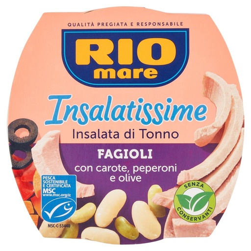[000006785] Rio Mare Insalatissime Tonno Fagioli con Carote, Peperoni e Olive Gr.160