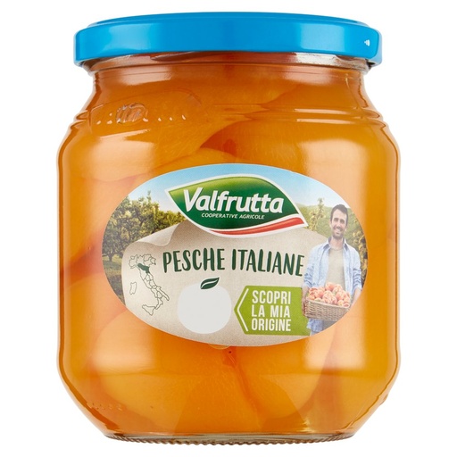 [000006830] Valfrutta Pesche Italiane Sciroppate in Vetro Gr.580