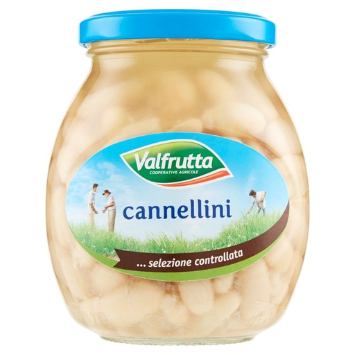 [000006862] Valfrutta Fagioli Cannellini in Vetro Gr.360