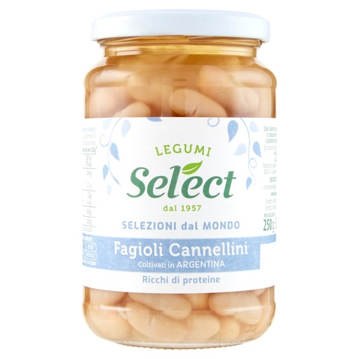 [000006864] Select Fagioli Cannellini Lessati Vaso Vetro Gr.350