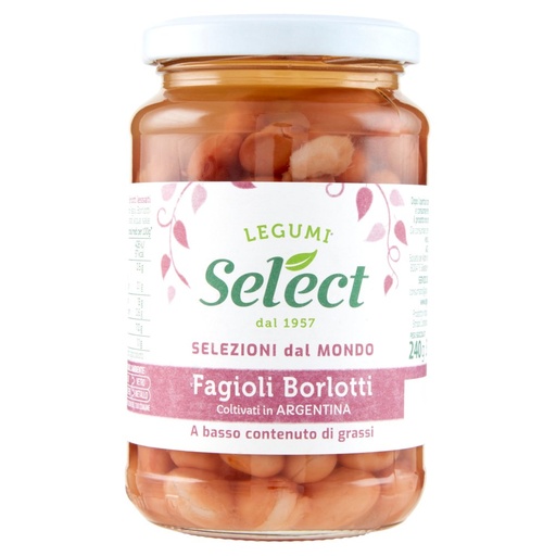 [000006865] Select Fagioli Borlotti Lessati Vaso Vetro Gr.350