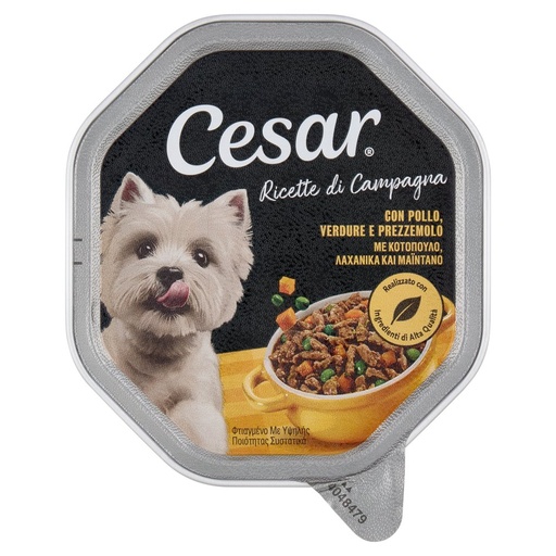 [000006902] Cesar Cibo Umido per Cane con Pollo e Verdurine in Salsa Gr.150
