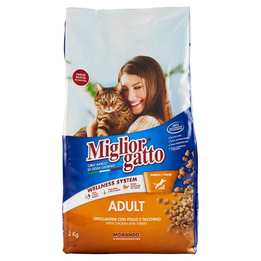 [000006916] Miglior Gatto Croccantini con Pollo e Tacchino Kg.2
