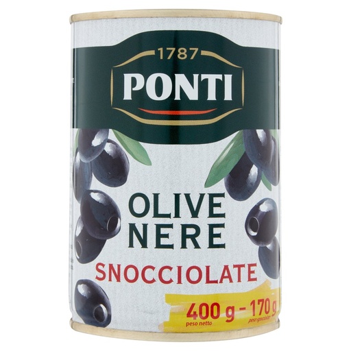 [000006965] Ponti Olive Nere Snocciolate Gr.500