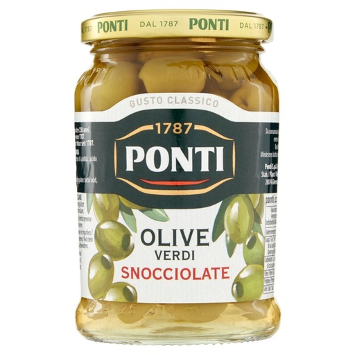 [000006974] Ponti Olive Verdi Snocciolate Gr.290