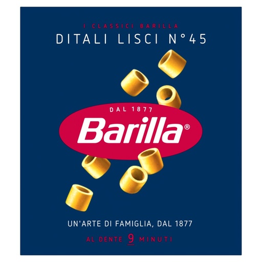 [000007083] Barilla Ditali Lisci N°45 Gr.500
