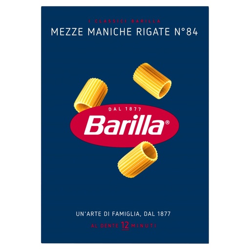 [000007097] Barilla Mezze Maniche Rigate N°84 Gr.500
