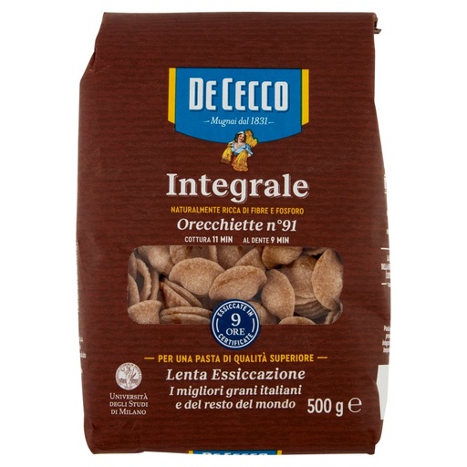 [000007180] De Cecco Integrale Orecchiette N°91 Gr.500