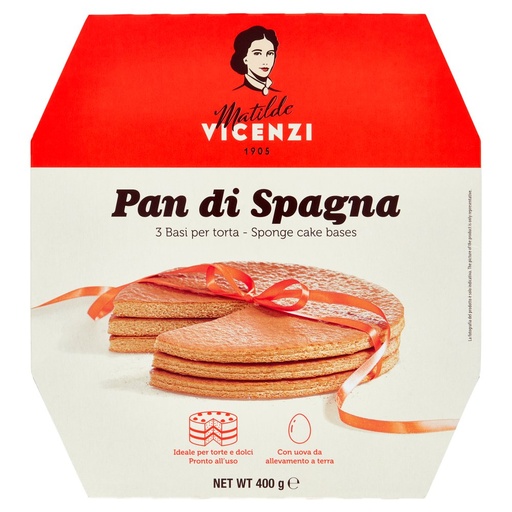[000007227] Matilde Vicenzi Pan di Spagna 3 Basi per Torta Gr.400